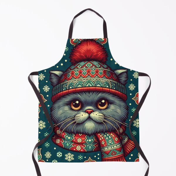 Artikelvorschau, Graue Weihnachtsperserkatze mit Schneeflockenmuster entworfen und verkauft von BritishDelights.