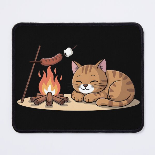 Item preview, Crispy Nap – Cat Resting by the Campfire designed and sold by 404wearpl.