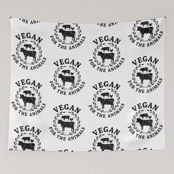 Item preview, Vegan For The Animals quote save animals design, animal rights designed and sold by LuxeGraphix.