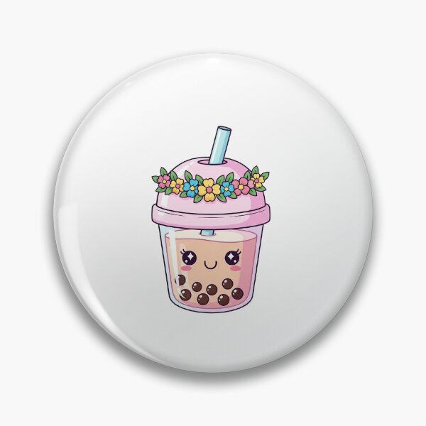 Item preview, Cute Kawaii Bubble Tea with Flower Crown designed and sold by istoriadesign.