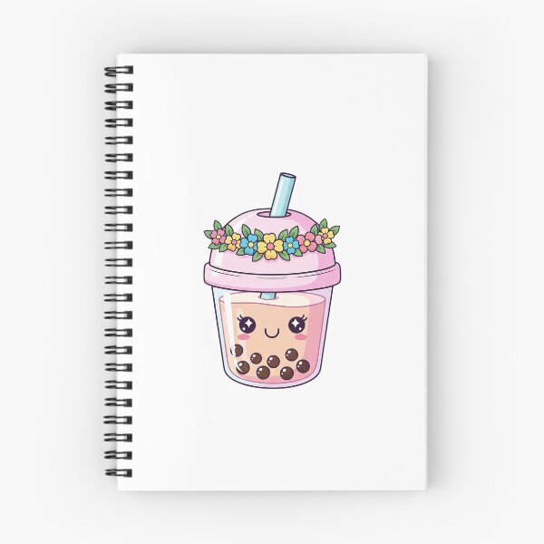 Item preview, Cute Kawaii Bubble Tea with Flower Crown designed and sold by istoriadesign.