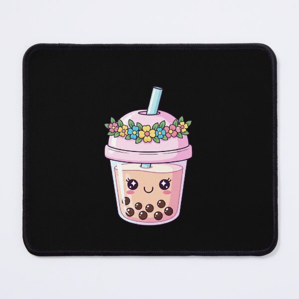 Item preview, Cute Kawaii Bubble Tea with Flower Crown designed and sold by istoriadesign.