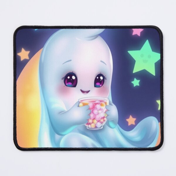 Item preview, Cute Ghost Drinking Candy on Moon designed and sold by ArmaanArts.