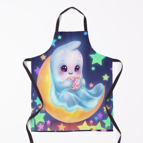 Item preview, Cute Ghost Drinking Candy on Moon designed and sold by ArmaanArts.