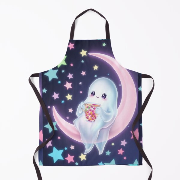 Item preview, Pastel Halloween Kawaii Ghost on Moon designed and sold by ArmaanArts.