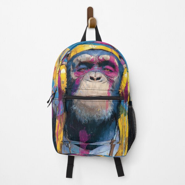 Item preview, Dj Monkey Thinker Color Splash With Headphones designed and sold by GrinGalore.