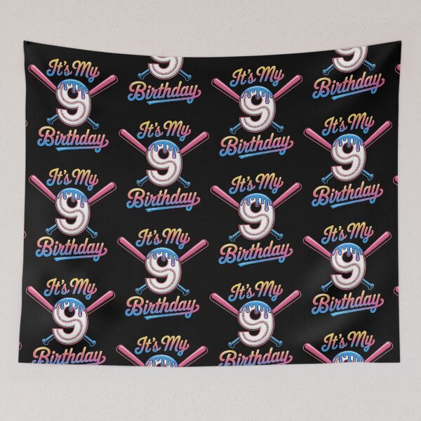 Item preview, Baseball 9 Year Old Ice Cream Drip 9th Birthday Boy Number 9, Baseball 9th Birthday designed and sold by BLZART.