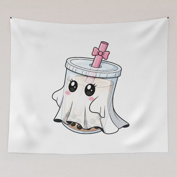 Item preview, Cute Kawaii Ghost Bubble Tea designed and sold by istoriadesign.