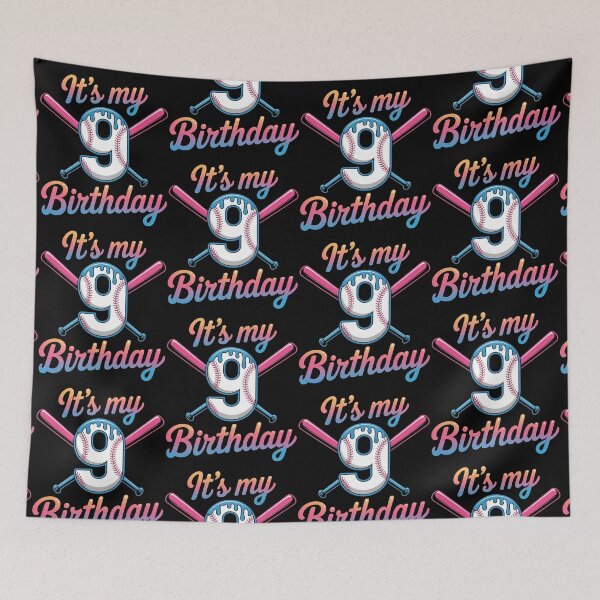 Item preview, Baseball 9 Year Old Ice Cream Drip 9th Birthday Boy Number 9, Baseball 9th Birthday designed and sold by BLZART.