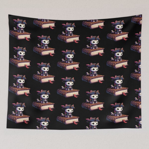 Item preview, Pirate Cat Captain on Adventure Book - Cute Swashbuckler Literary Feline Design designed and sold by NSB-Design.