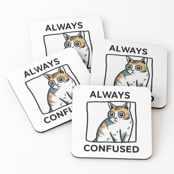 Item preview, Funny Always Confused Cat Meme Cartoon designed and sold by MonkiFlipp.