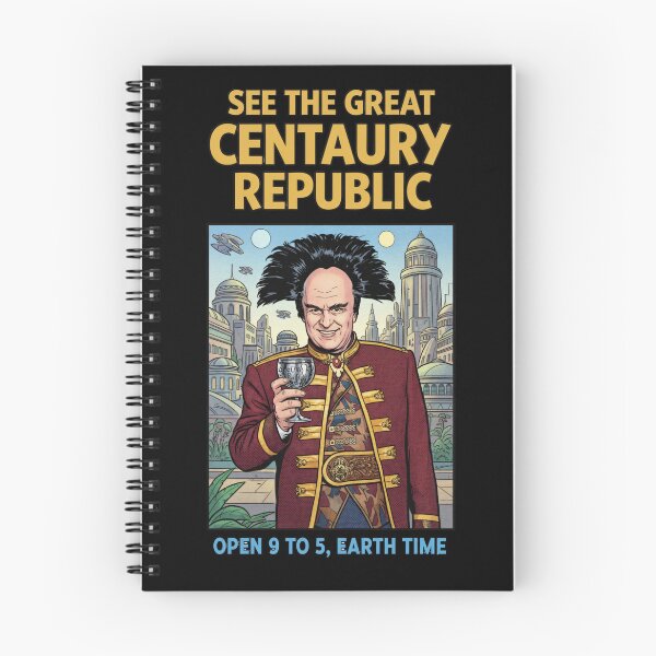 Item preview, Great Stellar Republic – Retro Space Tourism Poster with Toasting Ambassador - B5 designed and sold by Fenay Designs.