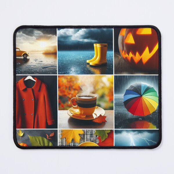 Item preview, Autumn Vibes – 9-Grid Fall Photo Collage designed and sold by EmeraldeaArt.