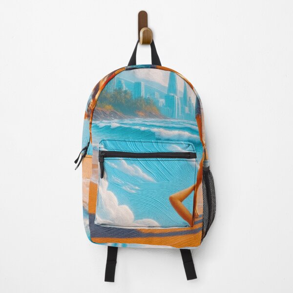 Item preview, Golden Beach Walk – Summer City Skyline Artwork designed and sold by arven-studio.