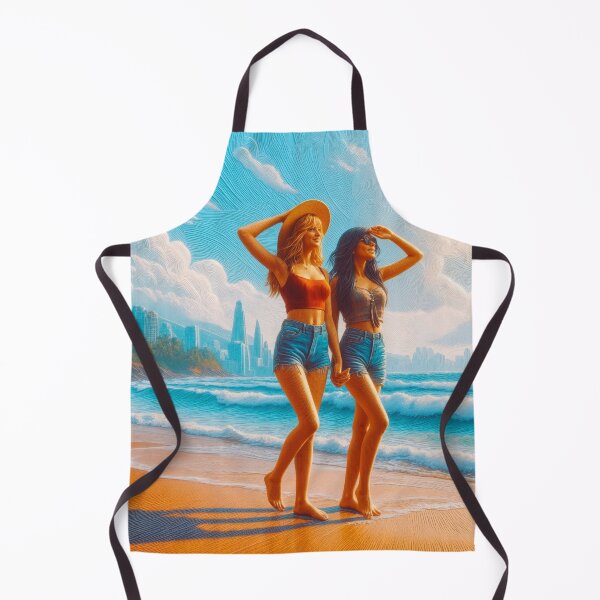 Item preview, Golden Beach Walk – Summer City Skyline Artwork designed and sold by arven-studio.