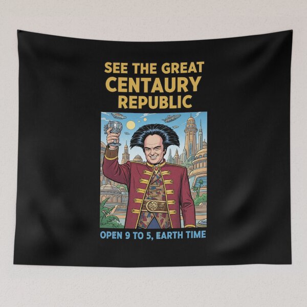 Item preview, See the Great Centaury Republic — Retro Sci-Fi Space Tourism Poster - B5 designed and sold by Fenay Designs.