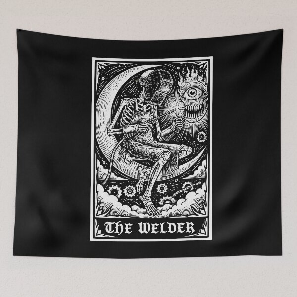 Item preview, The Welder Welding Tarot Card Skeleton Funny Metal Worker designed and sold by Colorfulman.