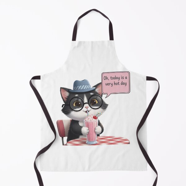 Item preview, Cute Cat Drinking Milkshake on a Hot Day designed and sold by DroolWorthyUS.