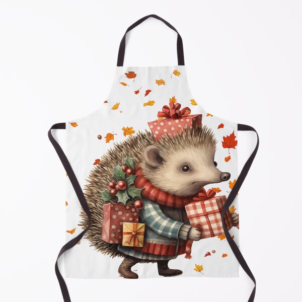 Item preview, Cute Hedgehog with Gifts and Autumn Leaves designed and sold by designwiss.