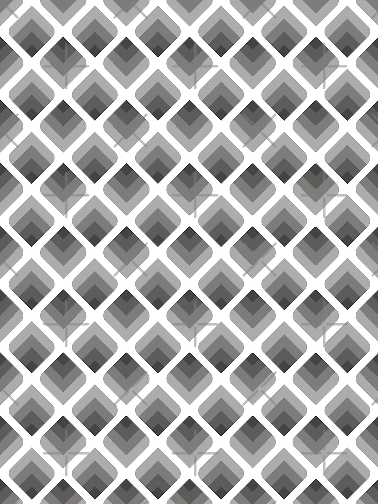 Thumbnail 3 of 3, Scarf, Greyscale Rounded Diamonds Pattern designed and sold by The Frog Pond Arts.