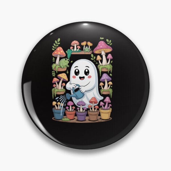 Item preview, Cute Mushroom Ghost Watering Garden T-Shirt – Funny Kawaii Halloween Ghost Tee designed and sold by DigitalArtByNow.
