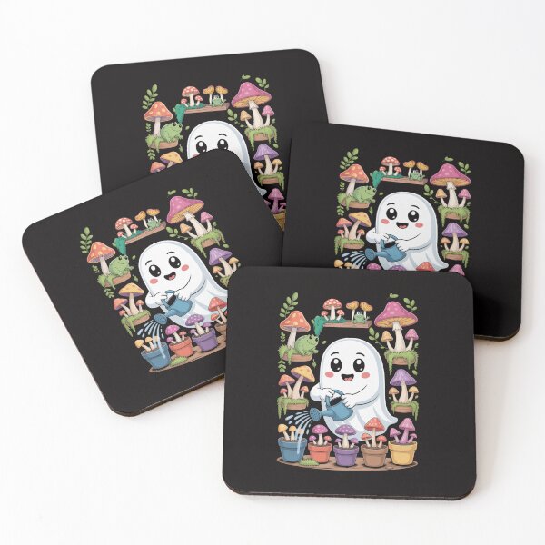 Item preview, Cute Mushroom Ghost Watering Garden T-Shirt – Funny Kawaii Halloween Ghost Tee designed and sold by DigitalArtByNow.