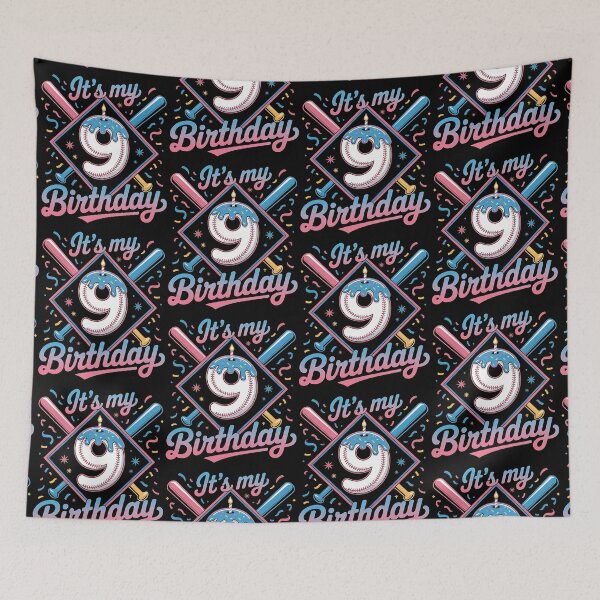 Item preview, Baseball 9 Year Old Ice Cream Drip 9th Birthday Boy Number 9, Baseball 9th Birthday designed and sold by BLZART.