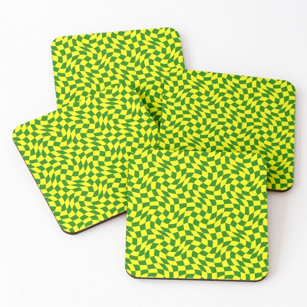 Item preview, Green And Yellow Abstract Retro Checkered Pattern designed and sold by sasyall.