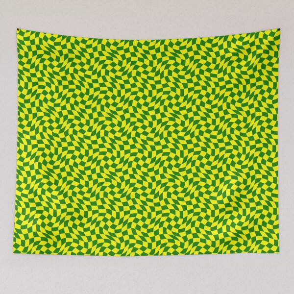 Item preview, Green And Yellow Abstract Retro Checkered Pattern designed and sold by sasyall.