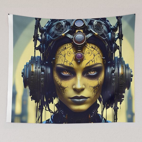 Item preview, Alien Cyberpunk in Yellow - Sci Fi Art concept designed and sold by Delerat7.