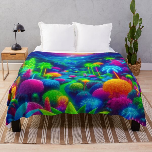 Item preview, Neon Jungle – Vibrant Fantasy Tropical Landscape designed and sold by arven-studio.