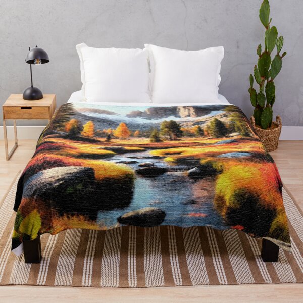 Item preview, Mountain Autumn – Golden Fall Landscape Painting designed and sold by jhharoon.
