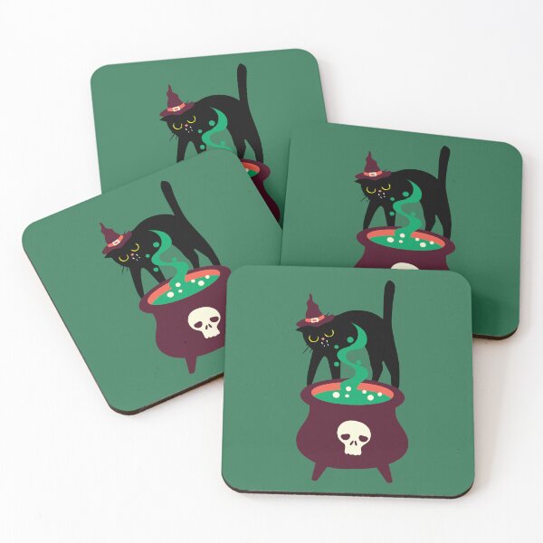 Item preview, Black Cat and Witch's Cauldron | Funny Halloween Cat designed and sold by RR-Arts.