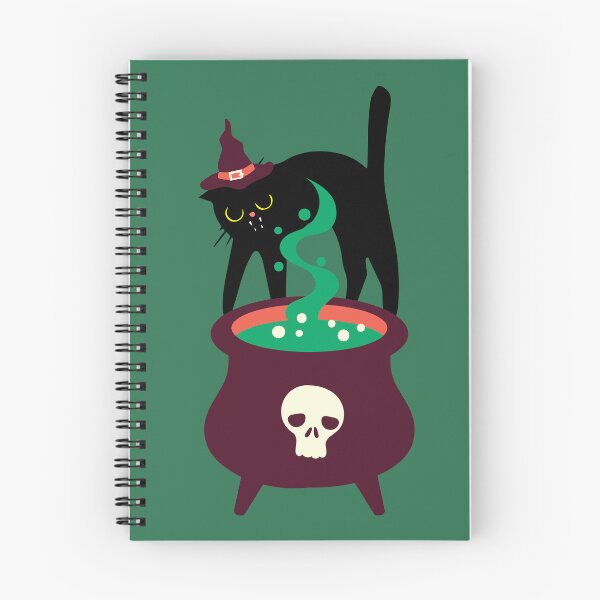 Item preview, Black Cat and Witch's Cauldron | Funny Halloween Cat designed and sold by RR-Arts.