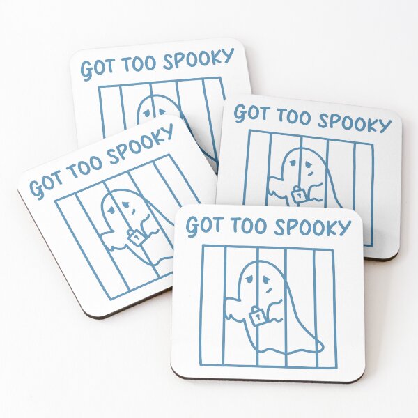Item preview, Got Too Spooky , Cute Ghost Behind Bars Funny Halloween Pun Design designed and sold by station-one.