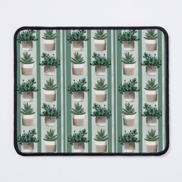 Item preview, Succulent Seamless Pattern – Watercolor Plants with Green Stripes designed and sold by Dee-Stroud.