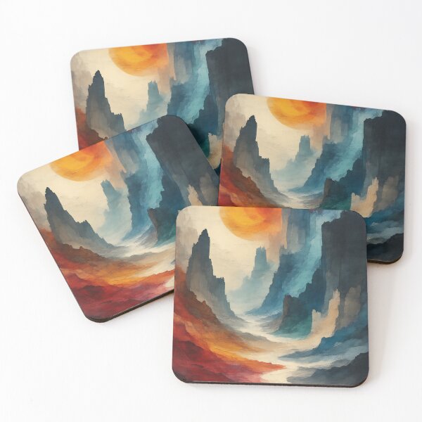 Item preview, Burnt Orange Horizon Over Charcoal Peaks designed and sold by PanoramaPrints.