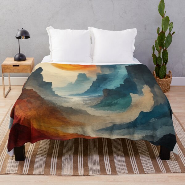 Item preview, Burnt Orange Horizon Over Charcoal Peaks designed and sold by PanoramaPrints.