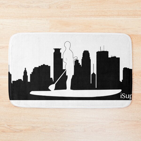 Item preview, isup the cities Minneapolis Stand up Paddle board Guy Sticker designed and sold by Allie Oop Art and Design.