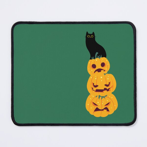 Item preview, Black Cat on a Pumpkin Pile | Funny Halloween Cat designed and sold by RR-Arts.