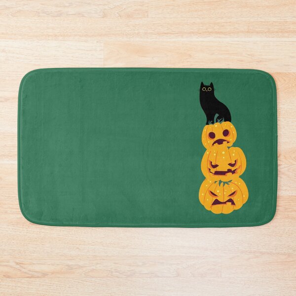 Item preview, Black Cat on a Pumpkin Pile | Funny Halloween Cat designed and sold by RR-Arts.