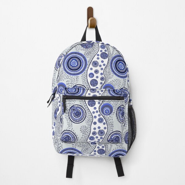 Item preview, Desert Waves and roundels in Blues (vertical) designed and sold by Colleen Macomber.