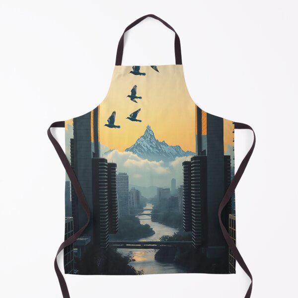 Item preview, Amber Haze Over Obsidian Skyscrapers, Birds Carve Gold, Hope Rises designed and sold by PanoramaPrints.