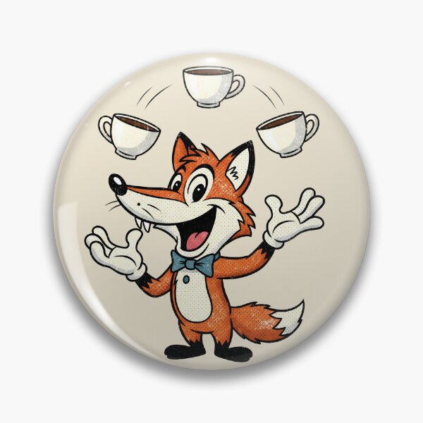 Item preview, Funny Retro Fox – Cartoon Fox Juggling Coffee Cups designed and sold by Imaginationbeyond.