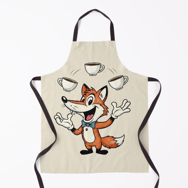 Item preview, Funny Retro Fox – Cartoon Fox Juggling Coffee Cups designed and sold by Imaginationbeyond.
