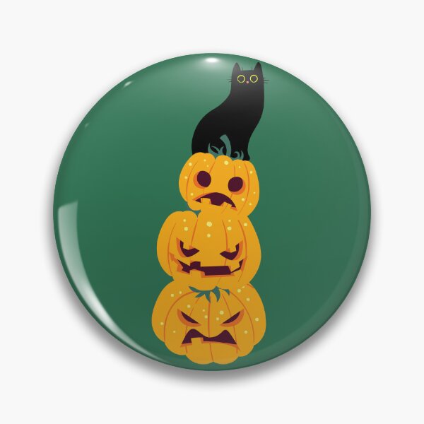 Item preview, Black Cat on a Pumpkin Pile | Funny Halloween Cat designed and sold by RR-Arts.