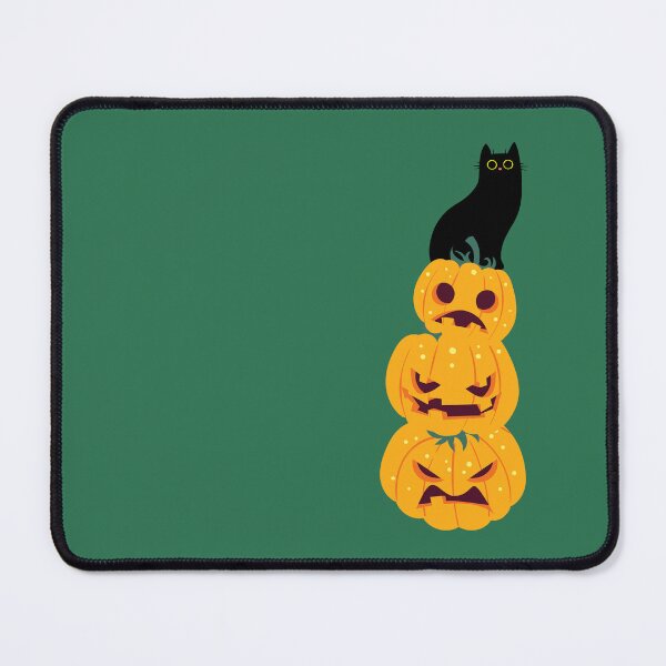 Item preview, Black Cat on a Pumpkin Pile | Funny Halloween Cat designed and sold by RR-Arts.