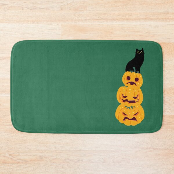 Item preview, Black Cat on a Pumpkin Pile | Funny Halloween Cat designed and sold by RR-Arts.