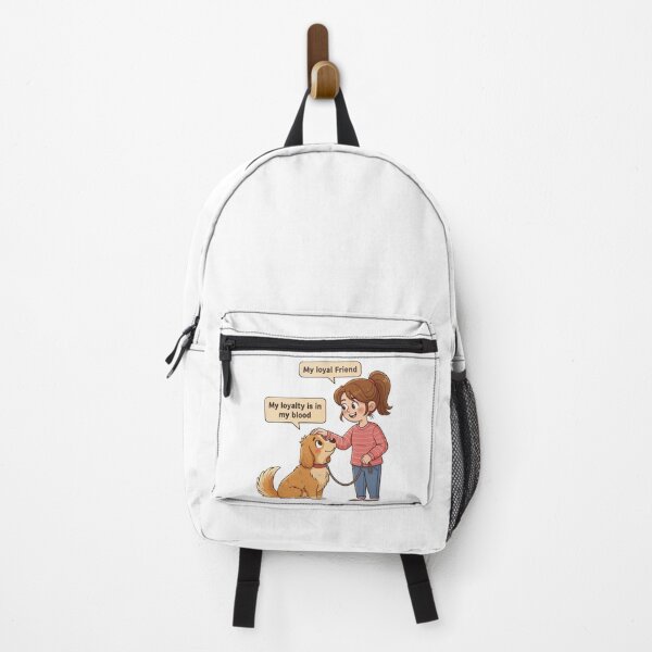 Item preview, Loyal Dog and Girl Friendship Cartoon Illustration designed and sold by DroolWorthyUS.
