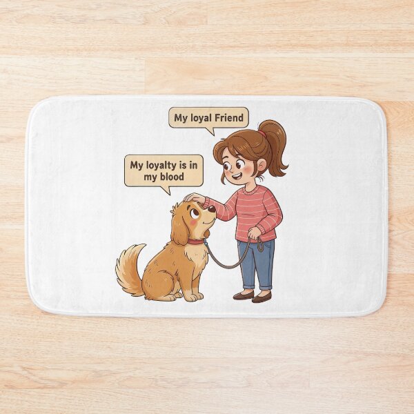 Item preview, Loyal Dog and Girl Friendship Cartoon Illustration designed and sold by DroolWorthyUS.